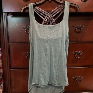 Lululemon Athletica Green Asymmetrical Backless Tank Top